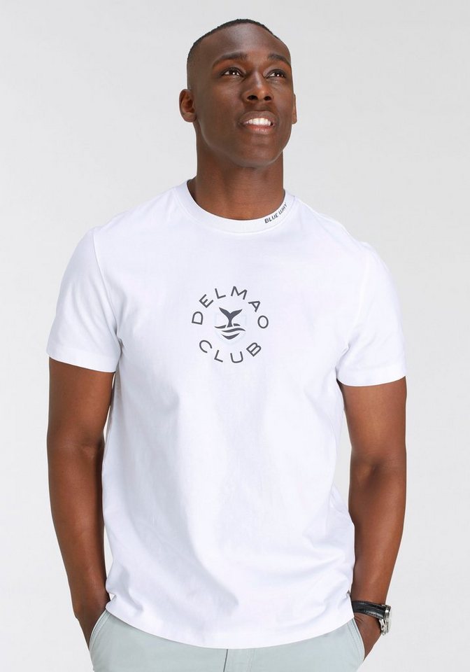 DELMAO T-Shirt Kurzarm, lässige Passform, mit Print und Schriftzug, Rundhals – Bild 3 von 5