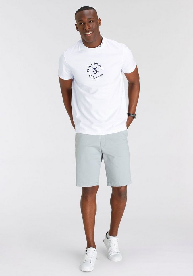 DELMAO T-Shirt Kurzarm, lässige Passform, mit Print und Schriftzug, Rundhals – Bild 5 von 5