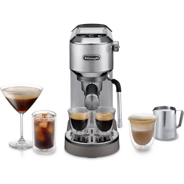 De'Longhi Espressomaschine Dedica Duo EC890.M - Espresso & Cold Brew, 15 Bar, Touch-Buttons, Cold Brew in unter 5 Minuten, 15 cm breit, 1,1L, inkl. Milchschaumd