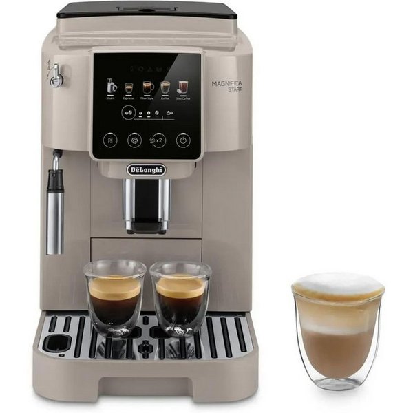 De'Longhi Kaffeevollautomat Magnifica Start Pop ECAM220.50.BG - 5 Rezepte, Milchschaumdüse, beige, Intuitives Touch Bedienfeld, Iced Coffee, einstellbares Aroma