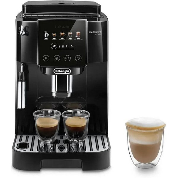 De'Longhi Kaffeevollautomat Magnifica Start Pop ECAM220.51.B - 5 Rezepte, Milchschaumdüse, schwarz, Intuitives Touch Bedienfeld, Iced Americano, einstellbares A