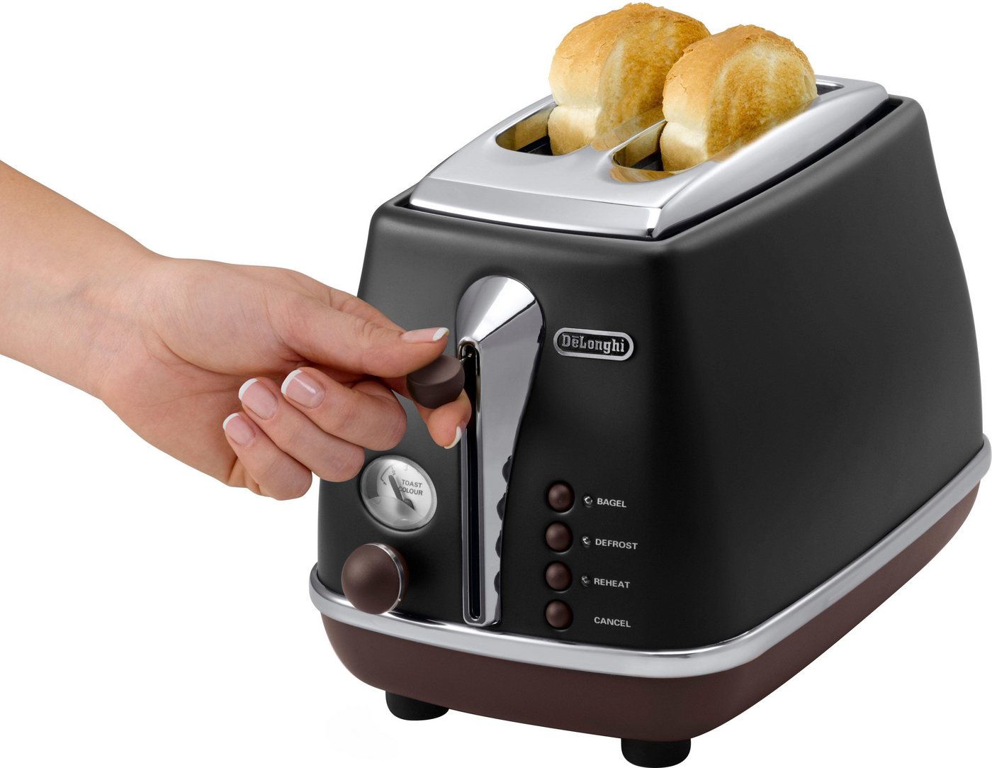De'Longhi Toaster CTOV 2003.BK, 2 kurze Schlitze, 900 W – Bild 2 von 5