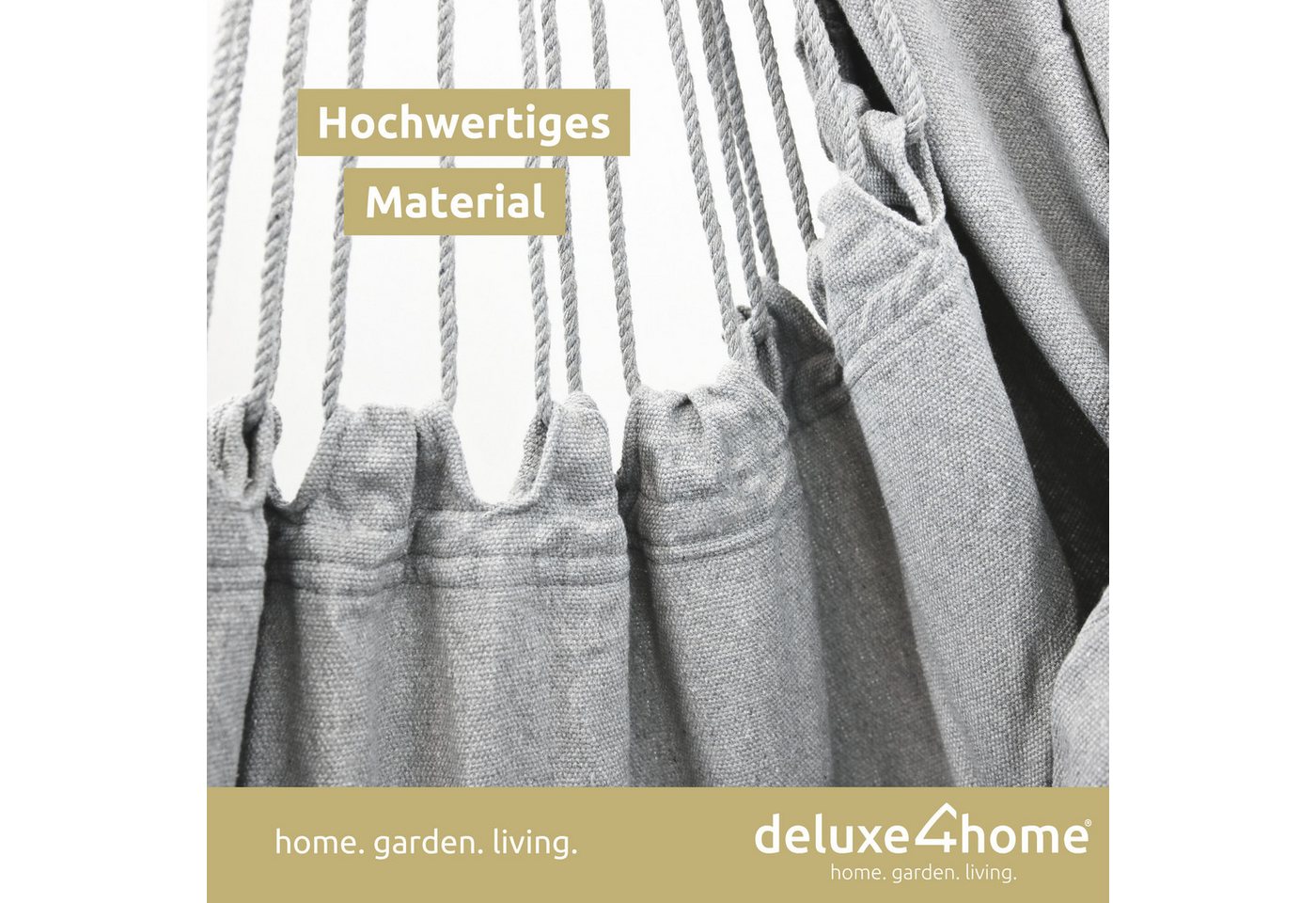 deluxe4home Hängesessel Hängeschaukel, Deckenschaukel Indoor & Outdoor I, inkl. Kissen, Kuscheldecke & Getränkehalter – Bild 4 von 5