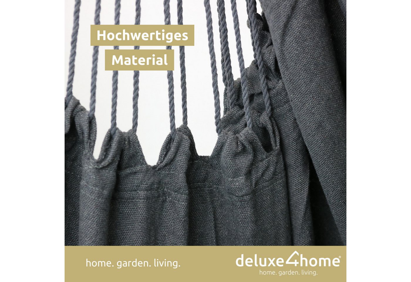 deluxe4home Hängesessel Hängeschaukel, Deckenschaukel Indoor & Outdoor I, inkl. Kissen, Kuscheldecke & Getränkehalter – Bild 4 von 5