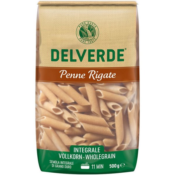 DELVERDE Nudeln, Delverde Vollkorn Penne Rigate Integrale Vollkorn Nudeln 500g