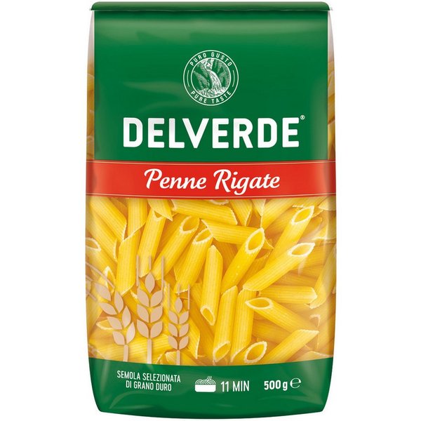 DELVERDE Nudeln, Delverde Penne Rigate Pasta Semola Selezionata di Grano Duro 500g
