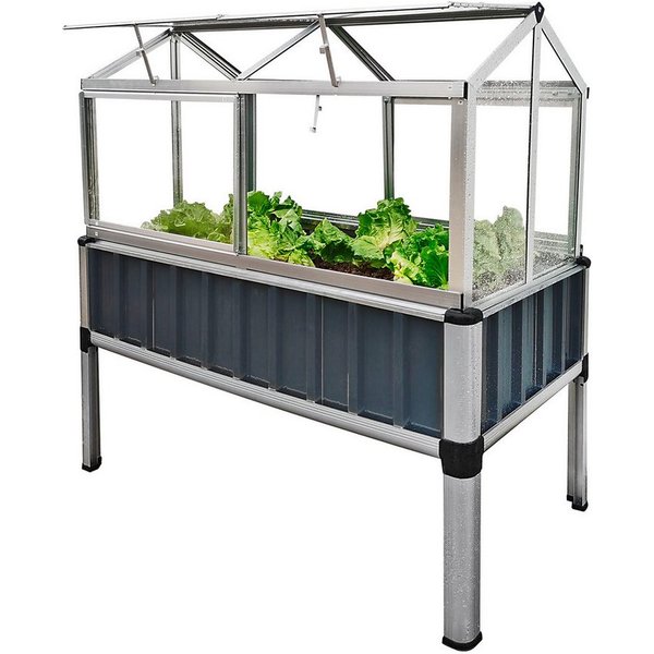 DEMA Hochbeet Eden aus Aluminium, mit Gewächshausaufsatz