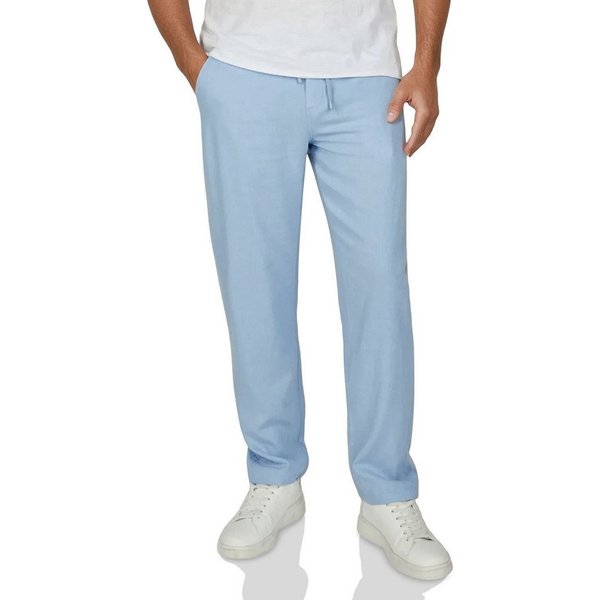 DENIMFY Chinohose Herren Freizeithose DFDylan Regular Fit Leinenhose mit Zugbandverschluss