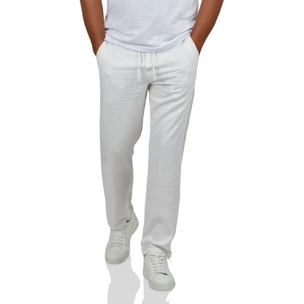 DENIMFY Chinohose Herren Freizeithose DFDylan Regular Fit Leinenhose mit Zugbandverschluss
