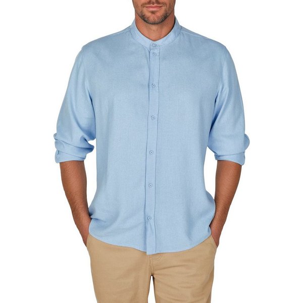 DENIMFY Langarmhemd Herren Leinen Hemd DFJesper Regular Fit (1-tlg)