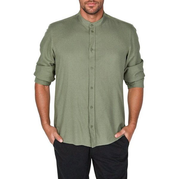 DENIMFY Langarmhemd Herren Leinen Hemd DFJesper Regular Fit (1-tlg)
