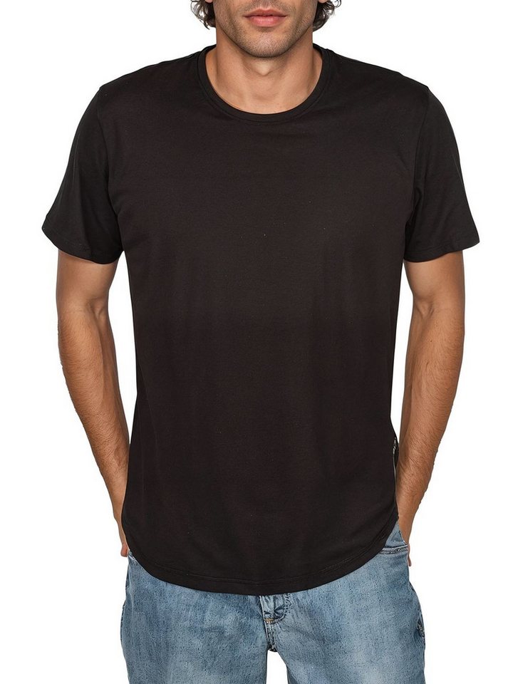 DENIMFY T-Shirt Herren Basicshirt DFPaco 4er Pack Regular Fit (Vorteilspack, 4-tlg) Kurzarm Tee Shirt mit Rundhalsausschnitt aus 100% Baumwolle – Bild 2 von 4