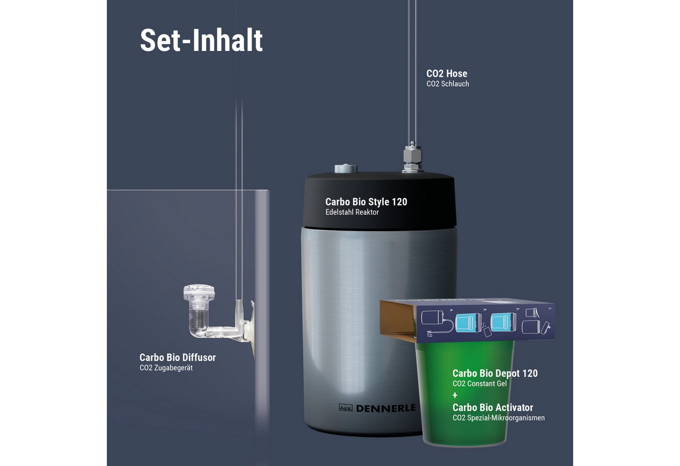DENNERLE CO2 Diffusor Carbo Bio Style 120, 120 l, Süßwasser Aquarien bis 120 L – Bild 3 von 5