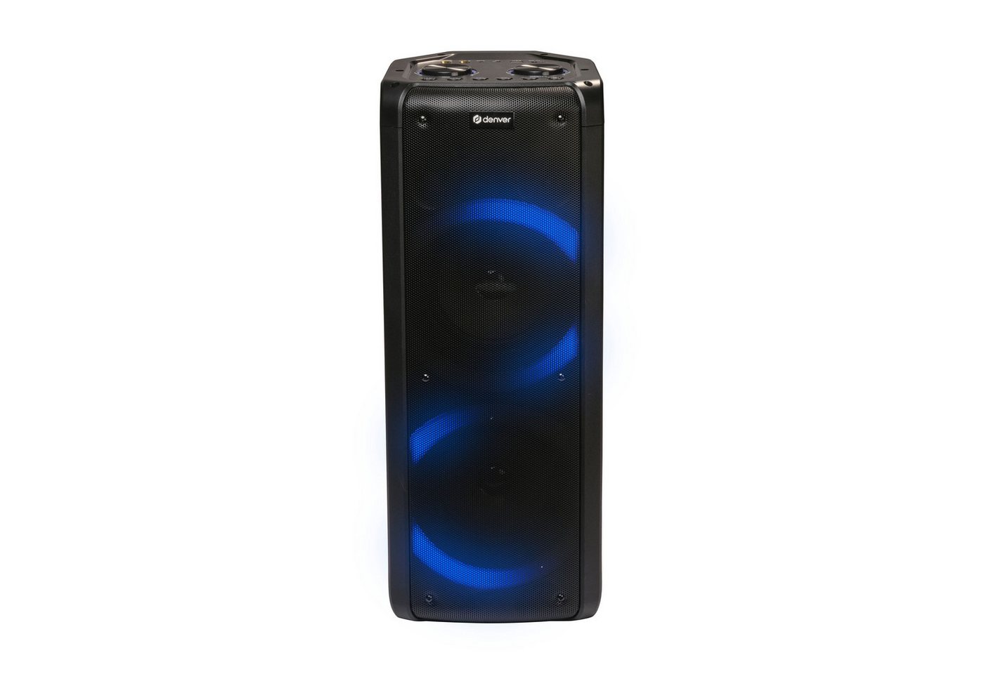 Denver BPS-352 Bluetooth-Speaker 1.0 (Dual Woofer) (Bluetooth, 300 W, Karaoke mit 2 Mikrofoneingängen, TWS-Funktion, Lichteffekte (7 Modi) – Bild 3 von 5