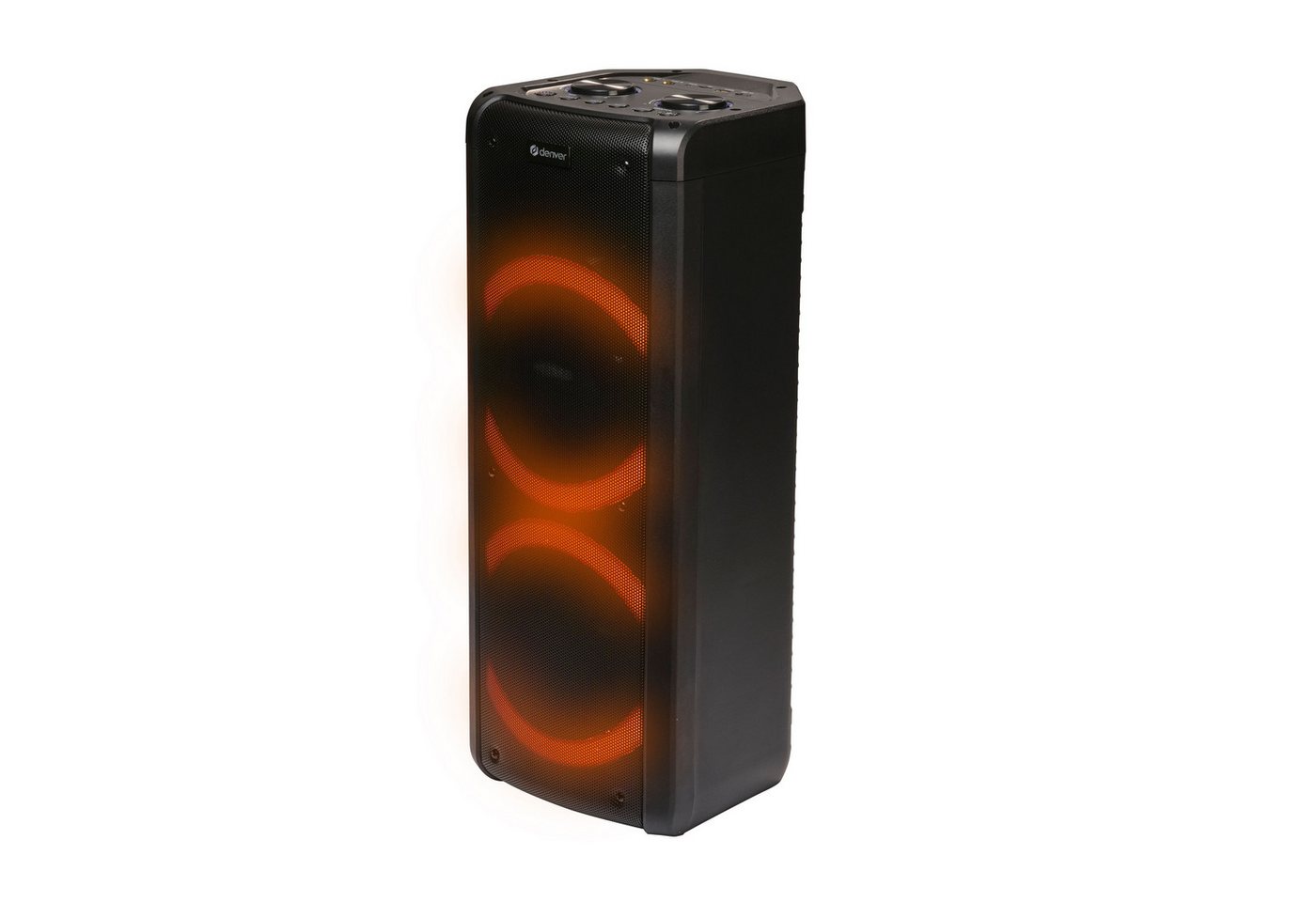 Denver BPS-352 Bluetooth-Speaker 1.0 (Dual Woofer) (Bluetooth, 300 W, Karaoke mit 2 Mikrofoneingängen, TWS-Funktion, Lichteffekte (7 Modi) – Bild 4 von 5