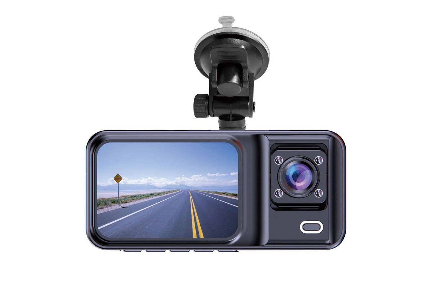 Denver CCT-2500 Dashcam (bis 1080p interpoliert, 1x CCT-2500 Dashcam mit Saugnapfhalterung und 12V Auto Adapter, G-Sensor zum automatischen Schutz wichtiger Auf – Bild 2 von 5