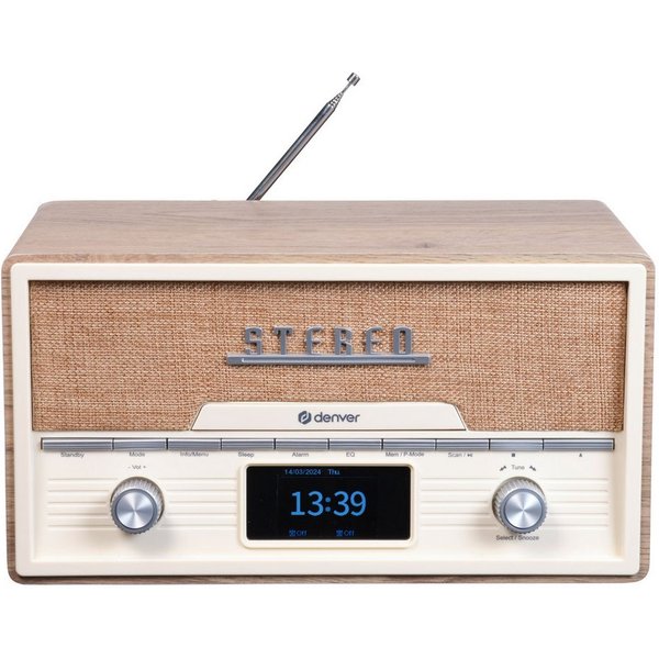 Denver MDA-525LW Stereoanlage (DAB+, FM, 10 W, Wecker (2), Snooze, 30 Presets, Teleskopantenne, Fernbedienung)