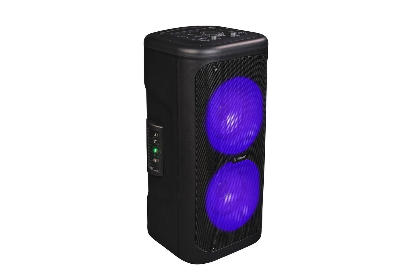 Denver TSP-353 Portable-Lautsprecher (Bluetooth, 400 W, Trolley-Design mit Rollen, Karaoke mit Mikro, TWS, Bass-/Höhenregler) – Bild 2 von 5