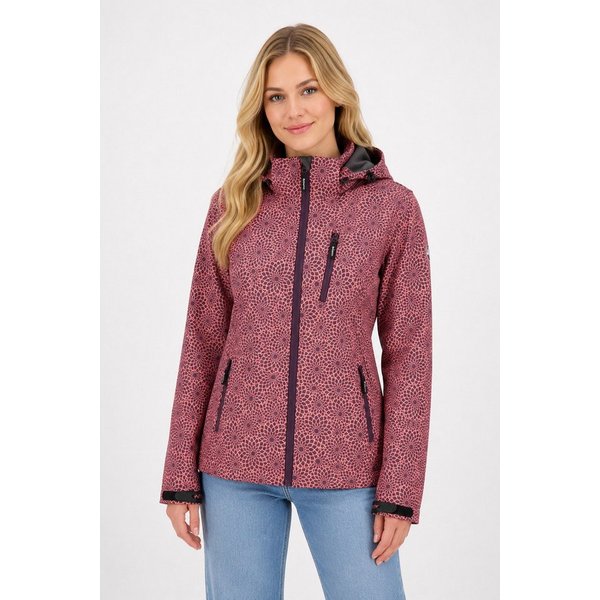 DEPROC Active Softshelljacke SHELBY PEAK DC leichte Softshelljacke mit All-Over-Print und abnehmbarer Kapuze