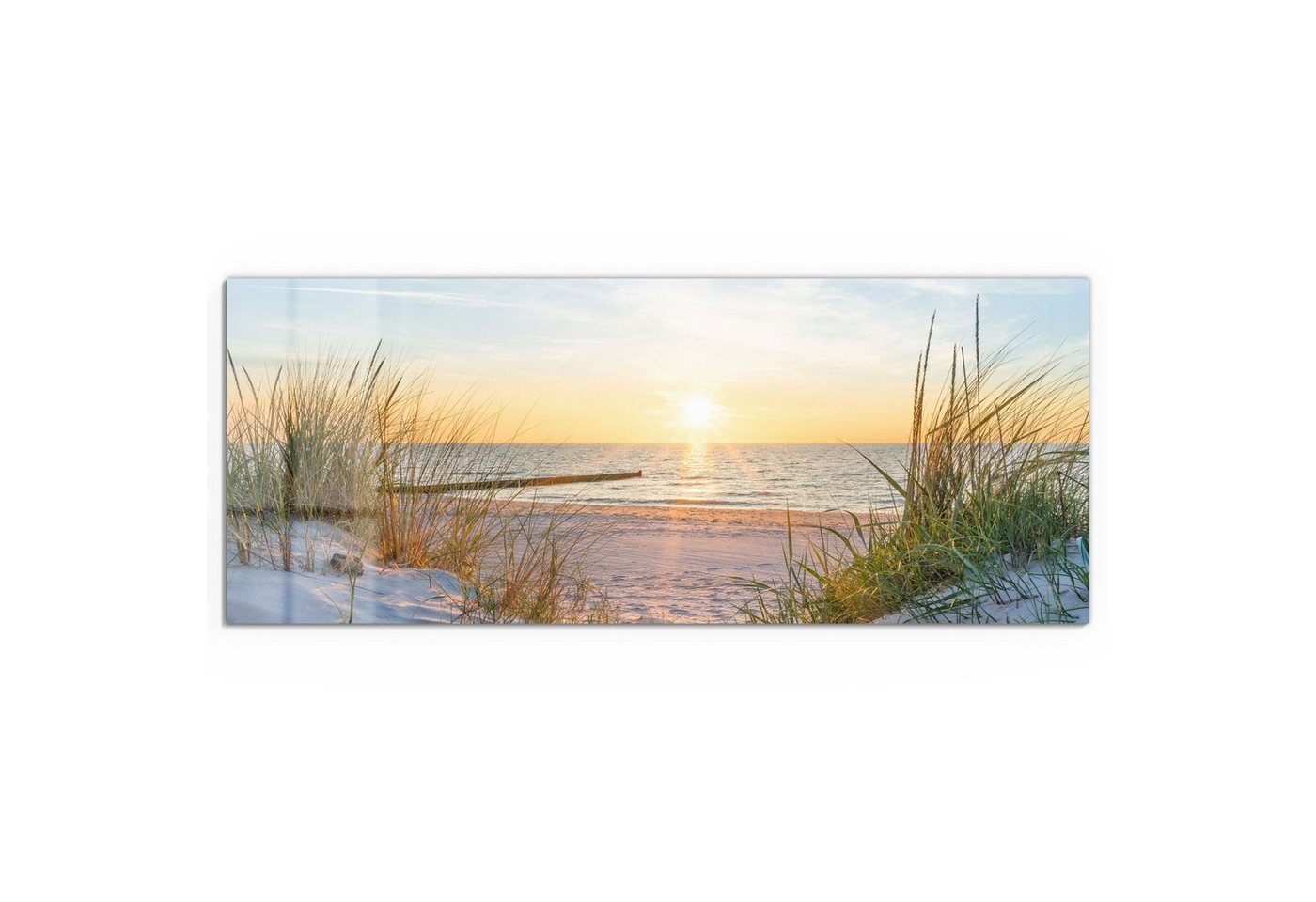 DEQORI Glasbild 'Abendsonne an der Ostsee', 'Abendsonne an der Ostsee', Glas Wandbild Bild schwebend modern – Bild 2 von 5