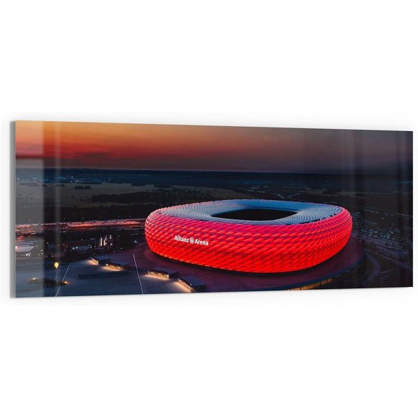 DEQORI Glasbild 'Allianz Arena, München', 'Allianz Arena, München', Glas Wandbild Bild schwebend modern