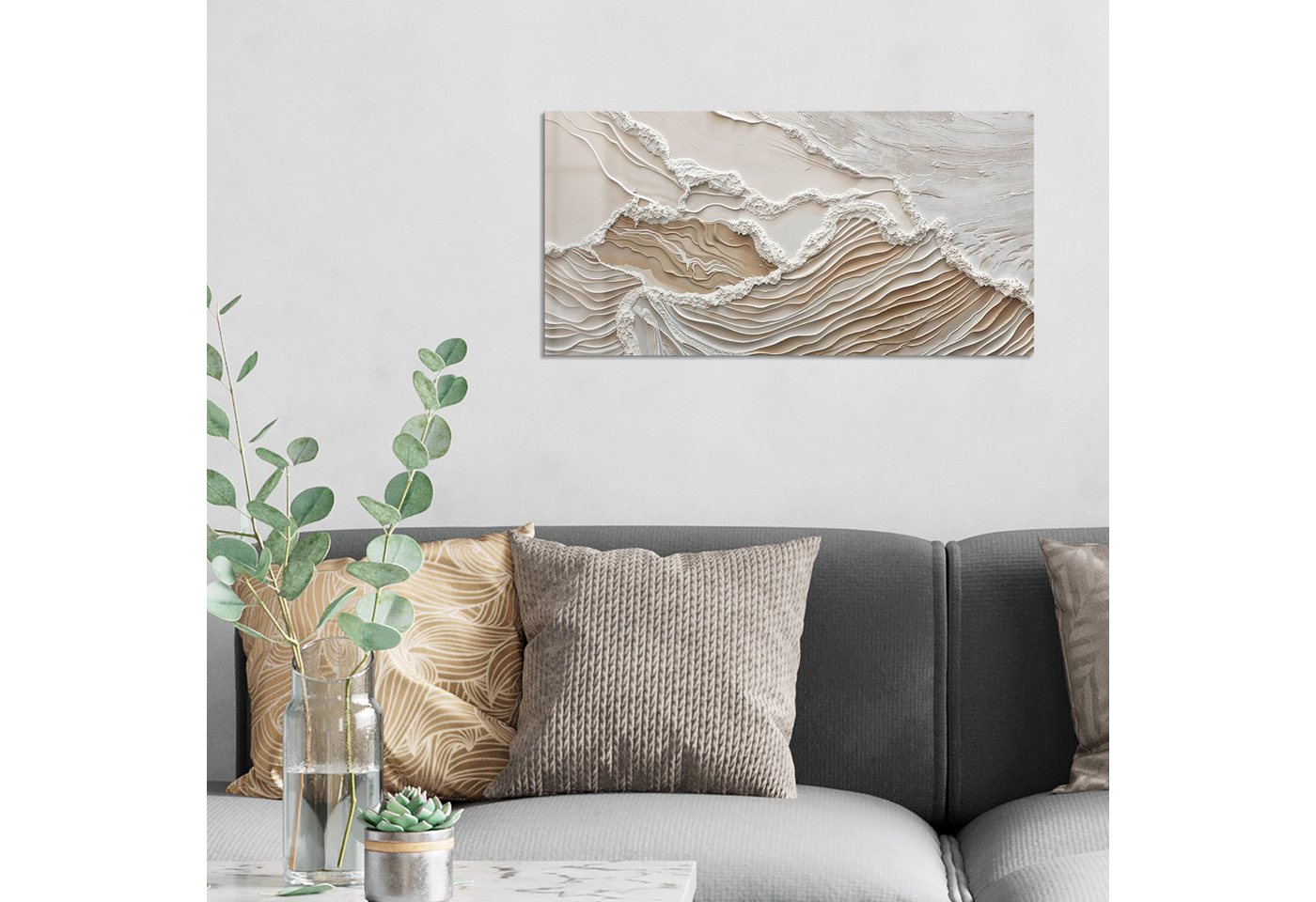 DEQORI Glasbild 'Sandwellenzauber', 'Sandwellenzauber', Glas Wandbild Bild schwebend modern – Bild 3 von 5