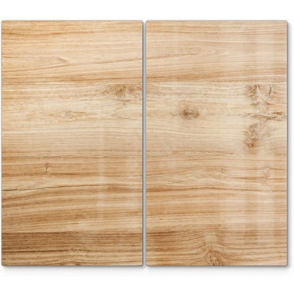 DEQORI Herdblende-/Abdeckplatte 'Holzstruktur detailliert', Glas, (2 tlg), Herdabdeckplatte Ceranfeld Herd Platte Abdeckung Glasplatte