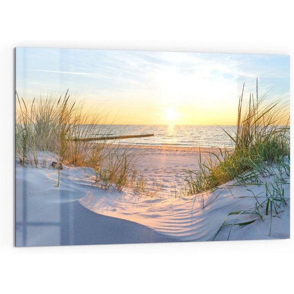 DEQORI Küchenrückwand 'Abendsonne an der Ostsee', Glas Spritzschutz Badrückwand Herdblende