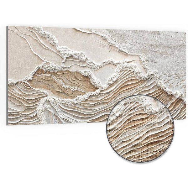 DEQORI Leinwandbild 'Sandwellenzauber', 'Sandwellenzauber', Hybrid Leinwand Bild Wandbild flach modern