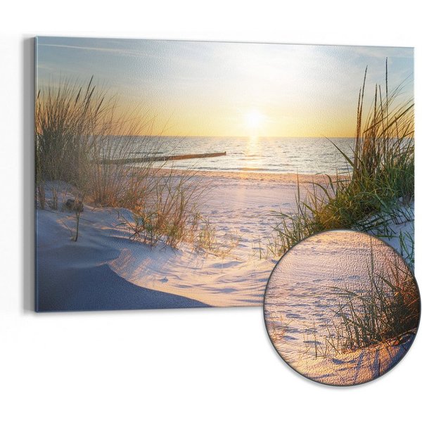 DEQORI Magnettafel 'Abendsonne an der Ostsee', Metall Whiteboard für alle Magnete, Magnetboard magnetisch