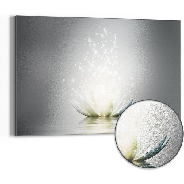 DEQORI Magnettafel 'Funkelnde Lotusblüte', Metall Whiteboard für alle Magnete, Magnetboard magnetisch