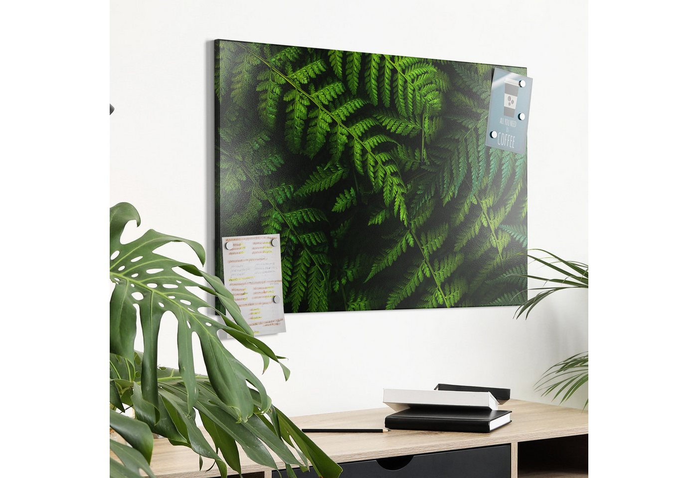 DEQORI Magnettafel 'Grüne Stille', Metall Whiteboard für alle Magnete, Magnetboard magnetisch – Bild 4 von 5