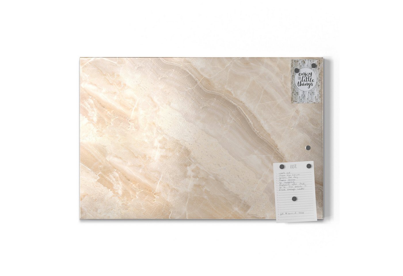 DEQORI Magnettafel 'Helle Marmorfläche', Metall Whiteboard für alle Magnete, Magnetboard magnetisch – Bild 2 von 5
