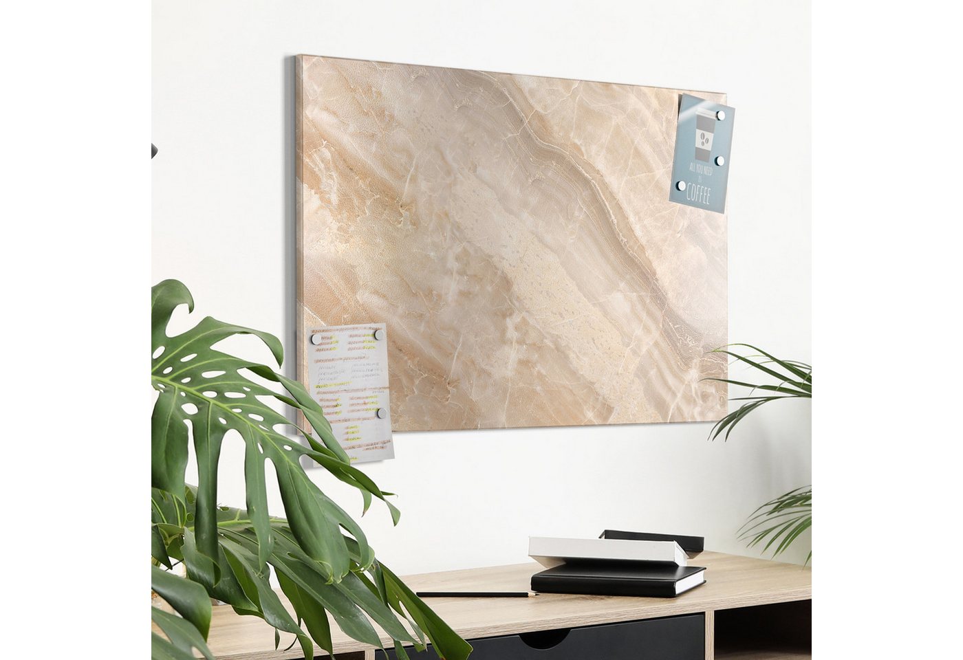 DEQORI Magnettafel 'Helle Marmorfläche', Metall Whiteboard für alle Magnete, Magnetboard magnetisch – Bild 4 von 5