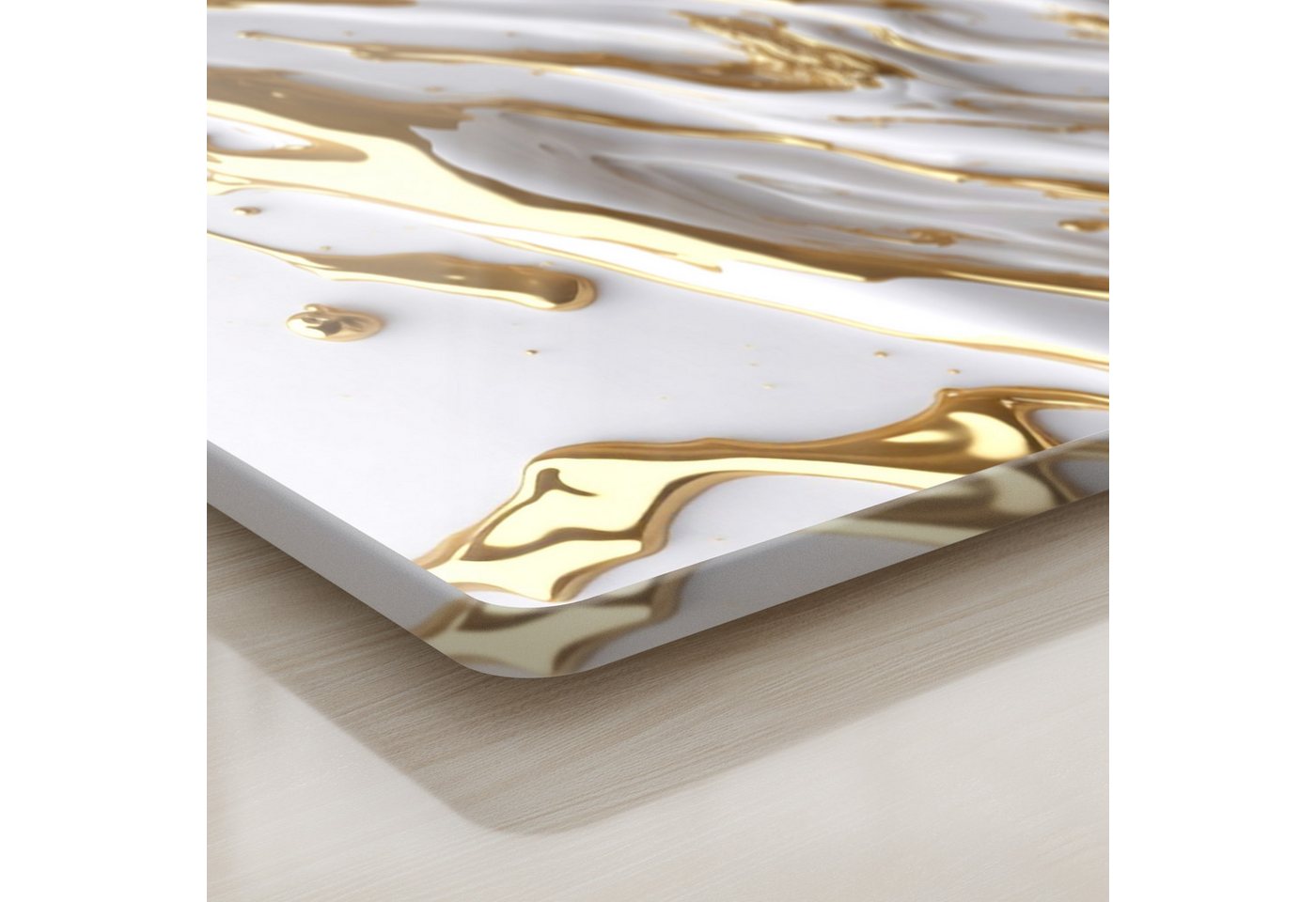 DEQORI Schneidebrett 'Goldene Fließkraft', Glas, Platte Frühstücksbrett Schneideplatte – Bild 4 von 5