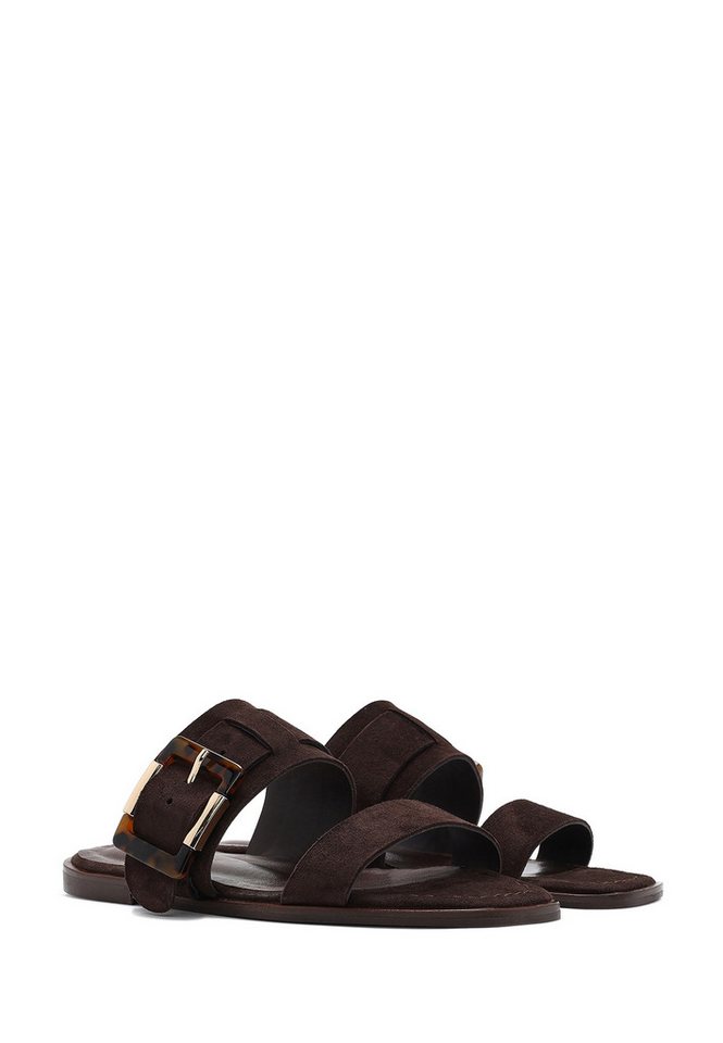 Derimod Pantoletten aus Leder Mules Echtes Leder, Slip-On-Stil, Synthetikfutter, Zierschnalle – Bild 3 von 5