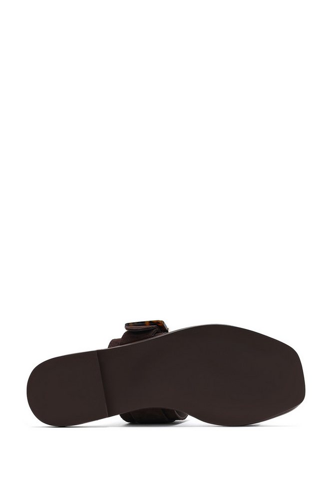 Derimod Pantoletten aus Leder Mules Echtes Leder, Slip-On-Stil, Synthetikfutter, Zierschnalle – Bild 4 von 5