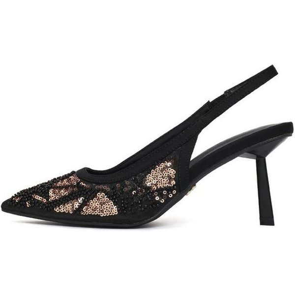 Derimod Slingback-Pumps aus Textil mit hohem Absatz Pumps Kunstleder, Paillettenverzierung, Slingback-Design, Spitze Zehenpartie