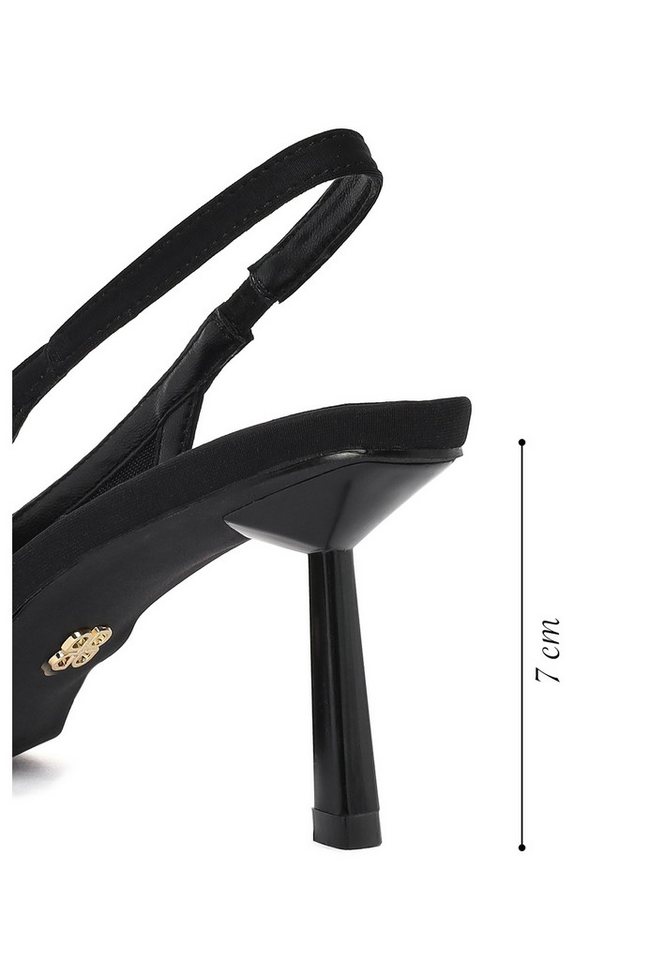 Derimod Slingback-Pumps aus Textil mit hohem Absatz Pumps Kunstleder, Paillettenverzierung, Slingback-Design, Spitze Zehenpartie – Bild 3 von 5