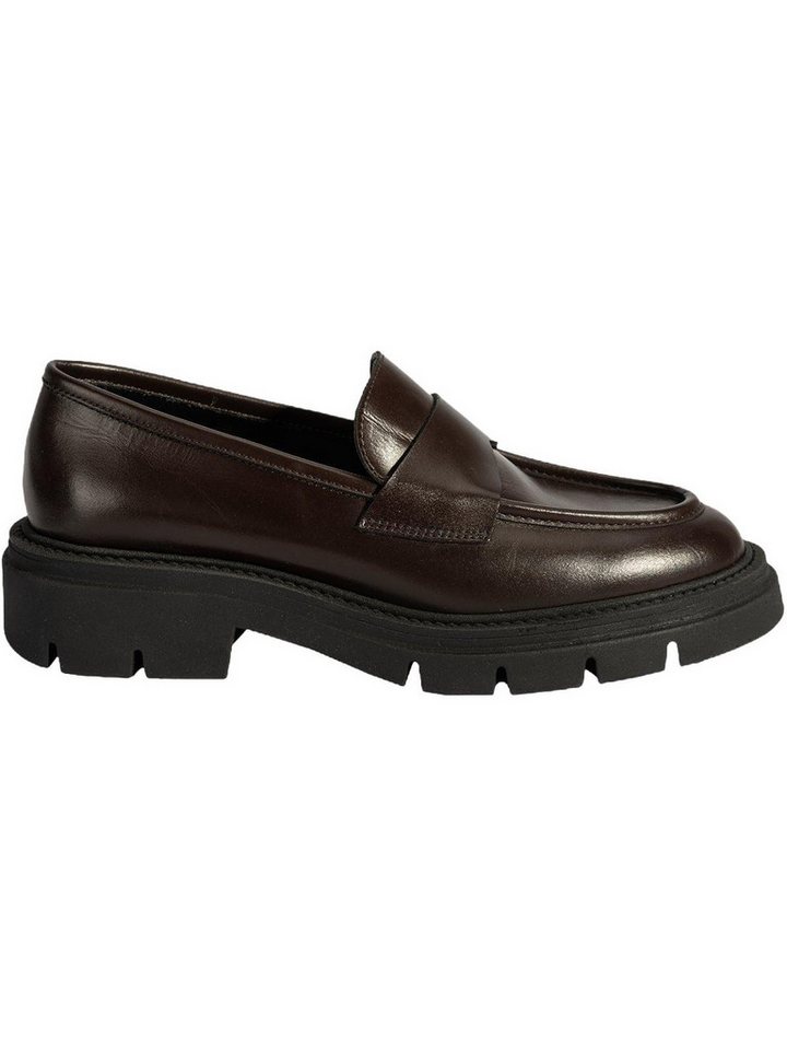 Desa Desa Damen-Lederpantoletten – Blockabsatz, Kunstlederfutter, atmungsak Loafer – Bild 2 von 5