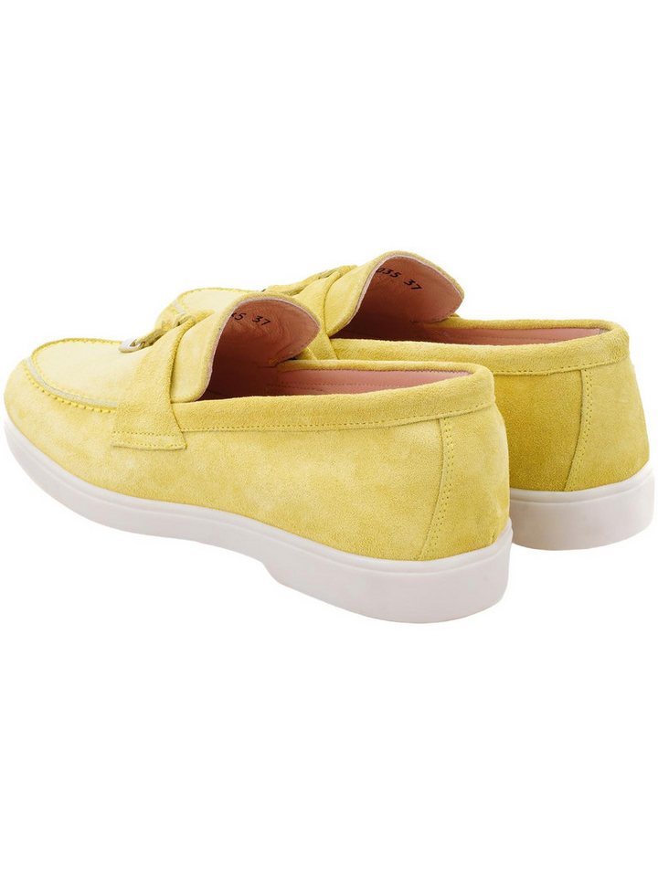 Desa Desa Damen-Slipper aus Wildleder – Lederfutter, Synthetiksohle, flache Loafer – Bild 5 von 5