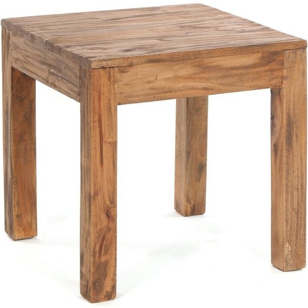 DESIGN DELIGHTS Couchtisch COUCHTISCH "SQUARE 50", Altholz massiv, 50x50x50cm, Beistelltisch