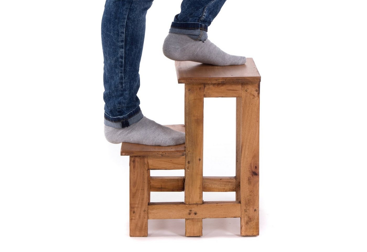 DESIGN DELIGHTS Hocker TRITTLEITER STEP, 46x37cm (HxB), Altholz, Tritthocker, Blumenleiter, Holz – Bild 3 von 5