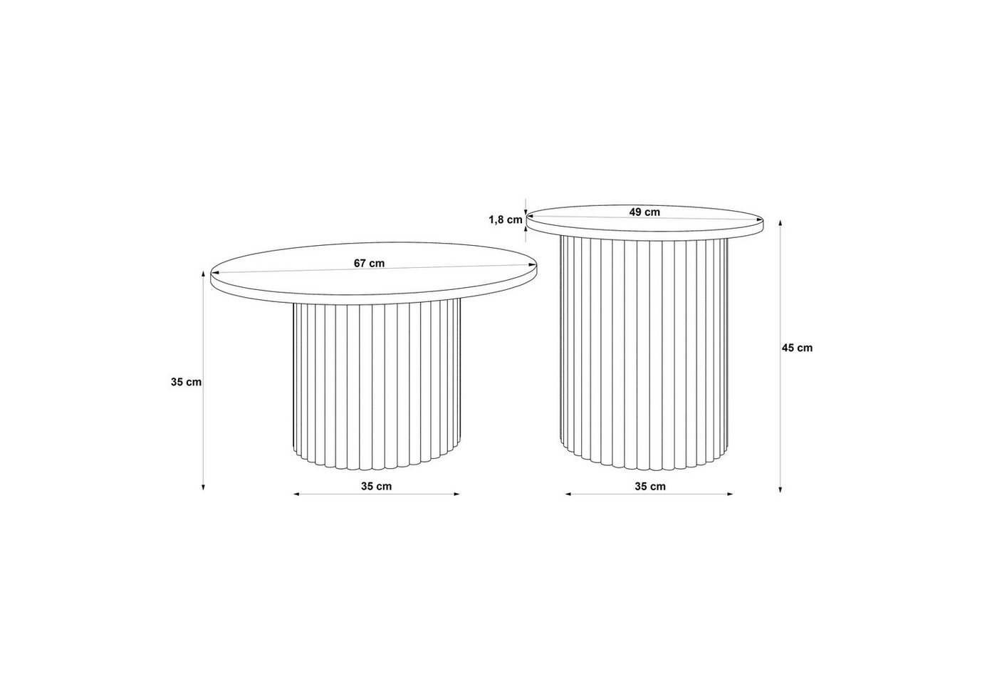 Design Möbel Couchtisch Couchtisch LOMELO 2in1 – Bild 2 von 4