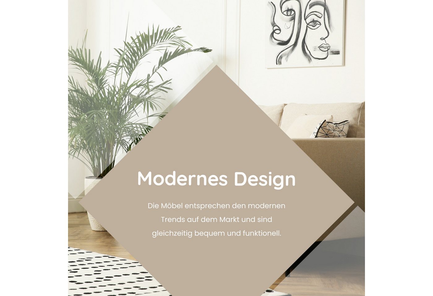 Design Möbel Couchtisch Moderner Runder Couchtisch - Tischplatte, 67 cm Metallgestell – Bild 2 von 4