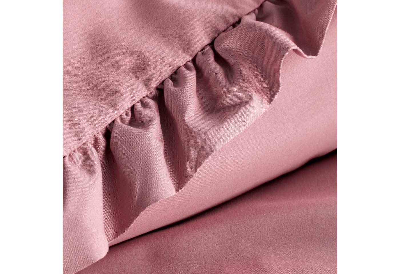 Design91 Bettwäsche, Polyester, 2 teilig, mit Rüschen – Bild 3 von 5