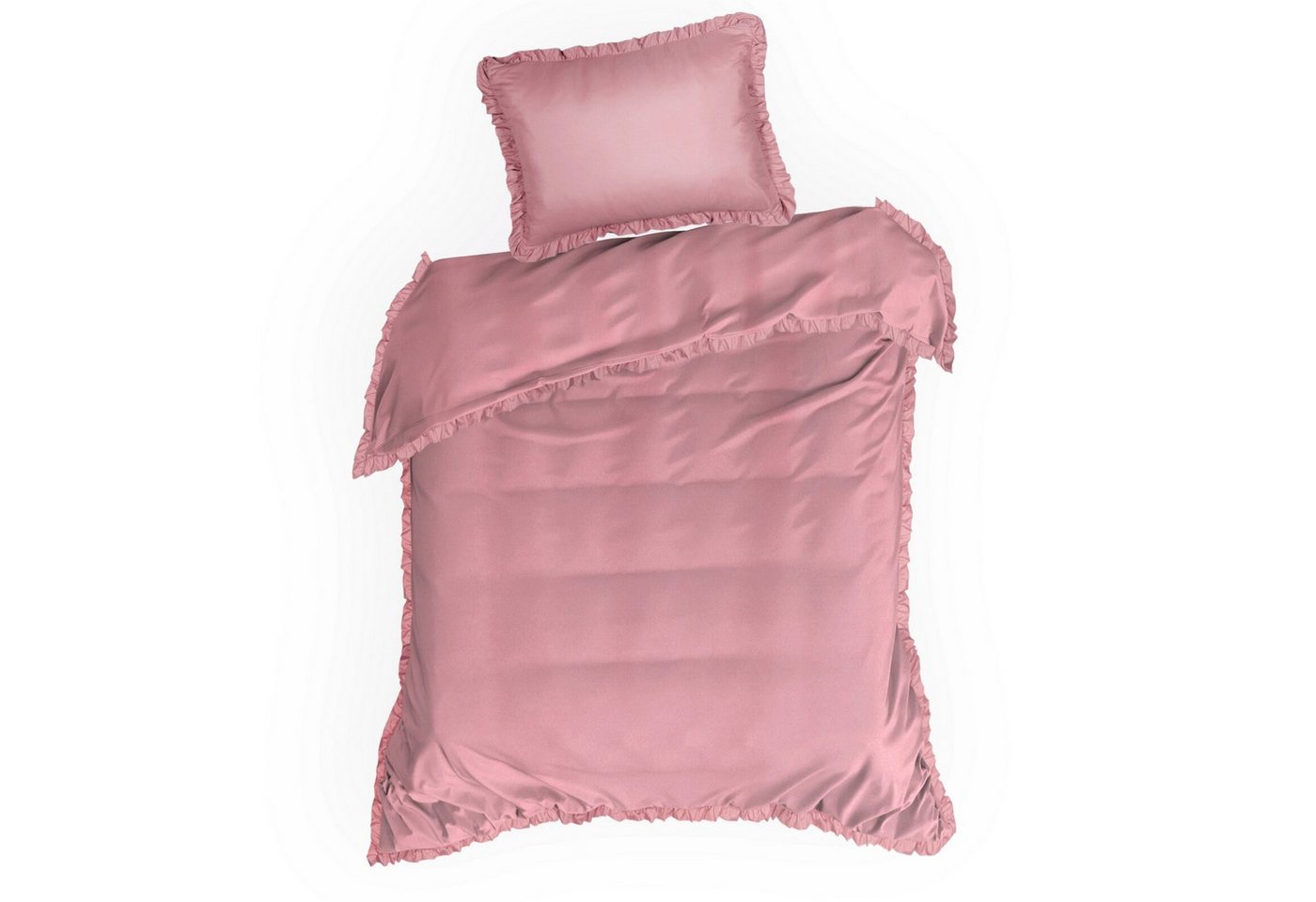 Design91 Bettwäsche, Polyester, 2 teilig, mit Rüschen – Bild 5 von 5