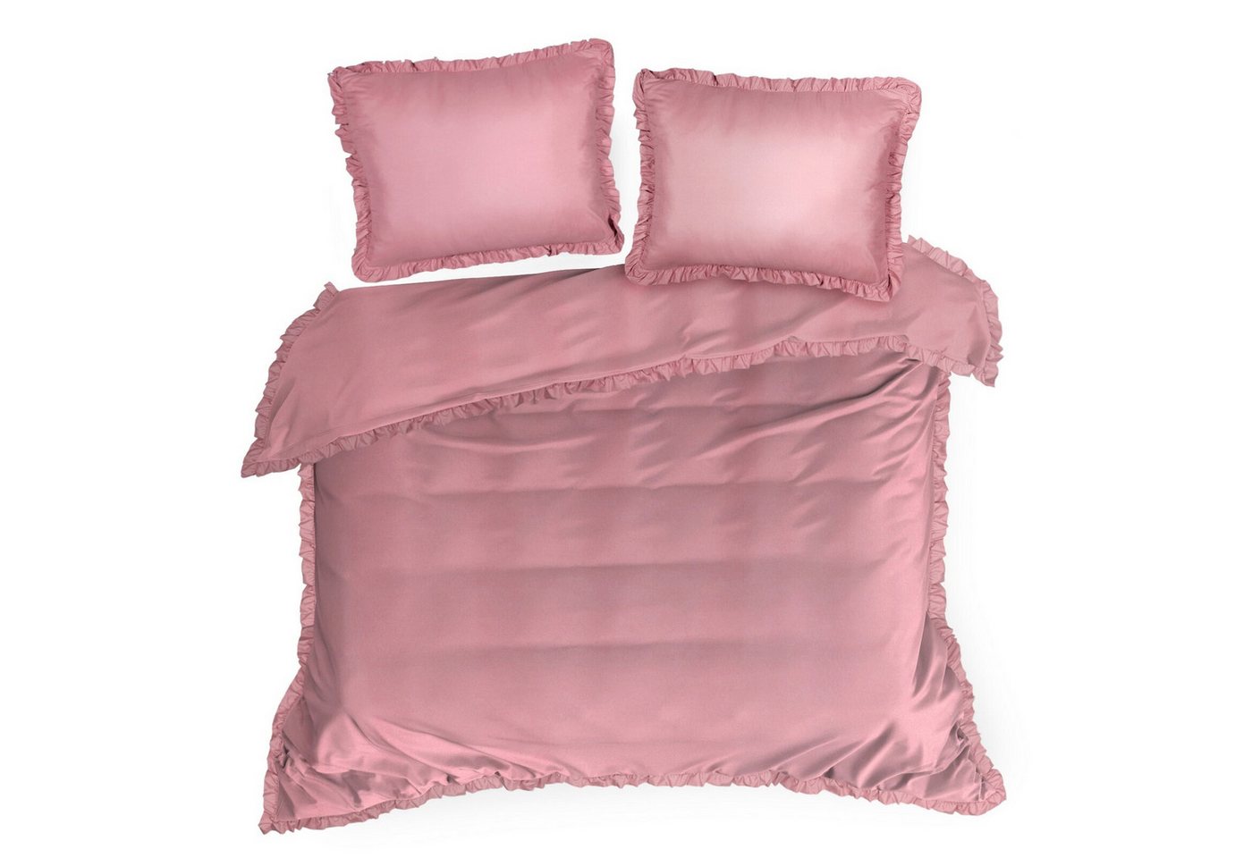 Design91 Bettwäsche, Polyester, 3 teilig, mit Rüschen – Bild 5 von 5
