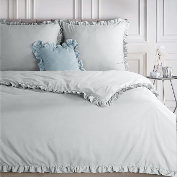 Design91 Bettwäsche, Polyester, 2 teilig, mit Rüschen