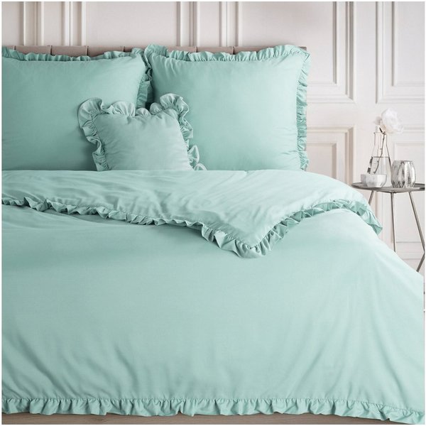 Design91 Bettwäsche, Polyester, 2 teilig, mit Rüschen